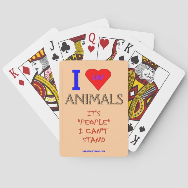 I LOVE ANIMALS POKER CARDS (Back)