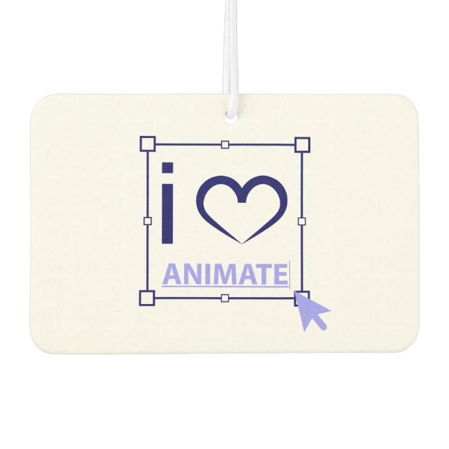 I Love Animate Air Freshener (Front)