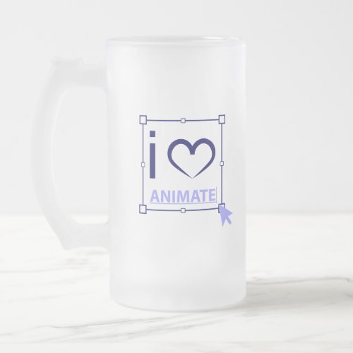 I Love Animate Frosted Glass Beer Mug