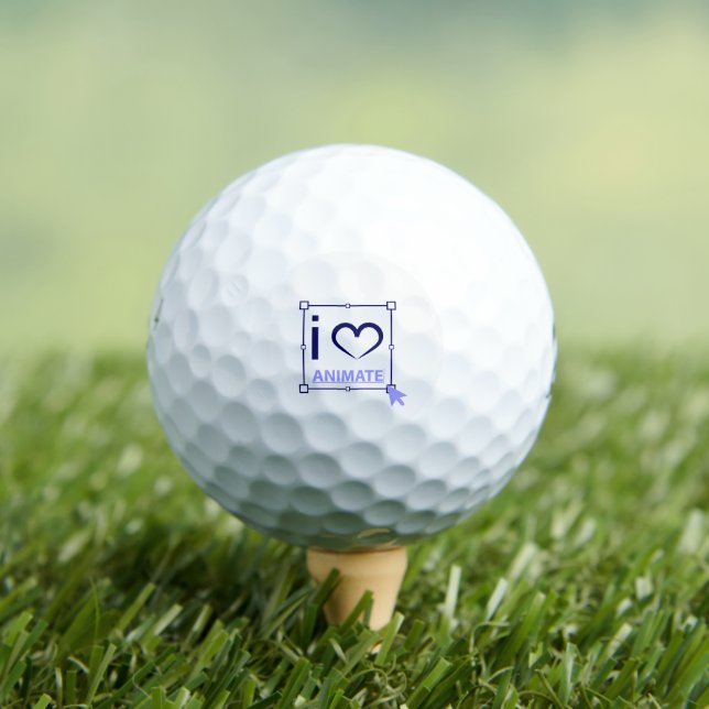I Love Animate Golf Balls (Insitu Tee)
