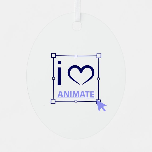 I Love Animate Metal Ornament (Front)