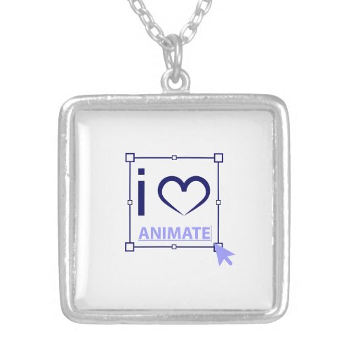 I Love Animate Silver Plated Necklace