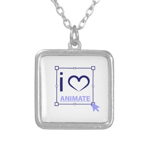 I Love Animate Silver Plated Necklace