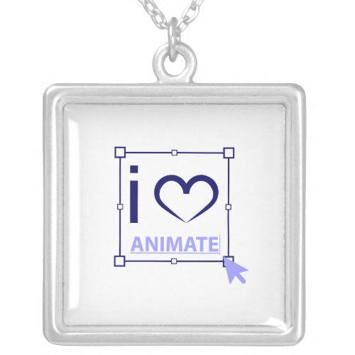 I Love Animate Silver Plated Necklace