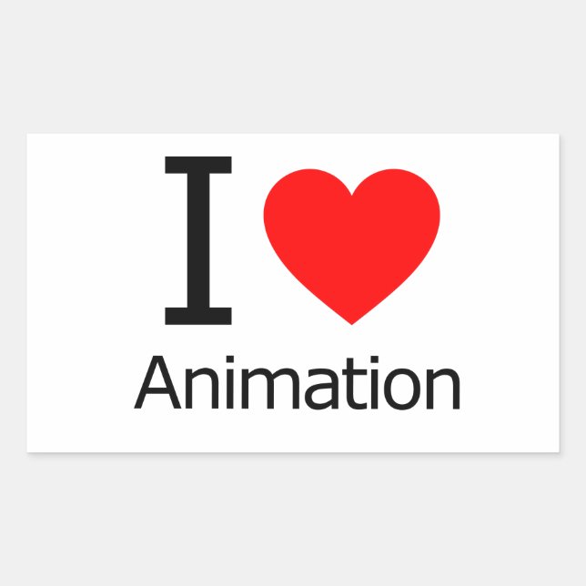 I Love Animation Rectangular Sticker (Front)