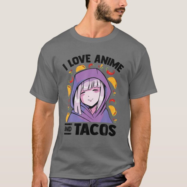 I Love Anime And Avocados - Kawaii Blushing Otaku T-Shirt (Front)