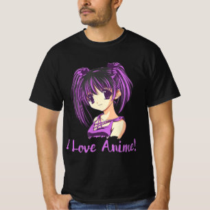 I Love Anime! Anime Girl otaku Manga T-Shirt