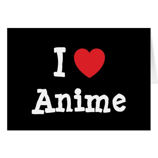I love Anime heart custom personalized Cards (Front Horizontal)