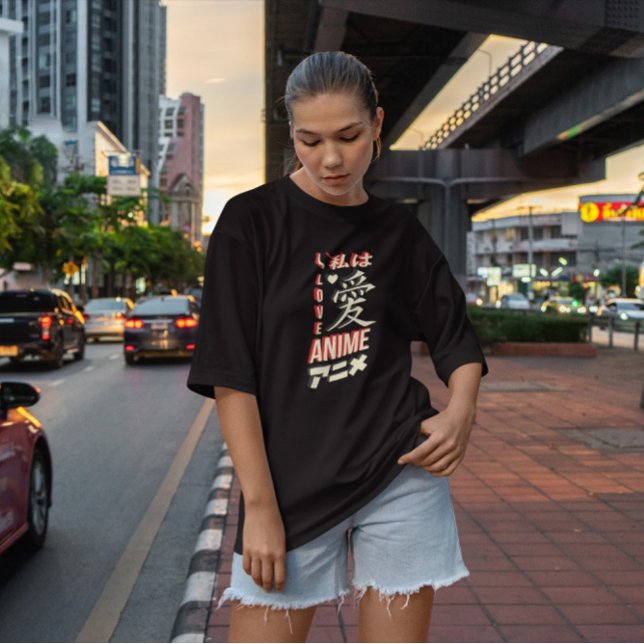 I Love Anime Lettering  T-Shirt (Creator Uploaded)