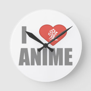 I love Anime Round Clock