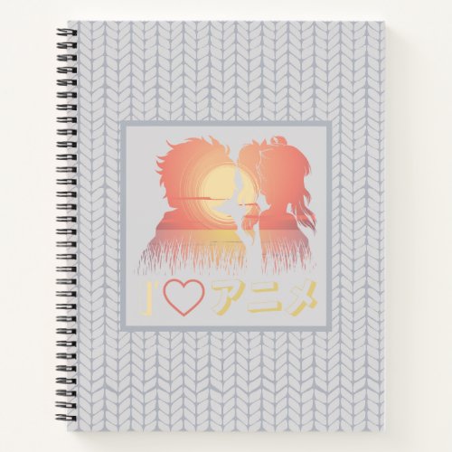 I love anime t_shirt design notebook