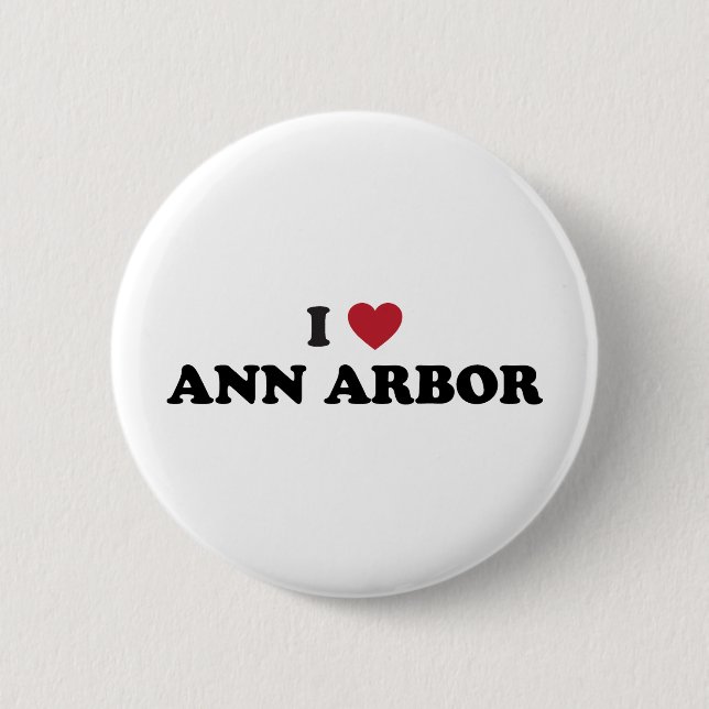 I Love Ann Arbor Michigan Button (Front)