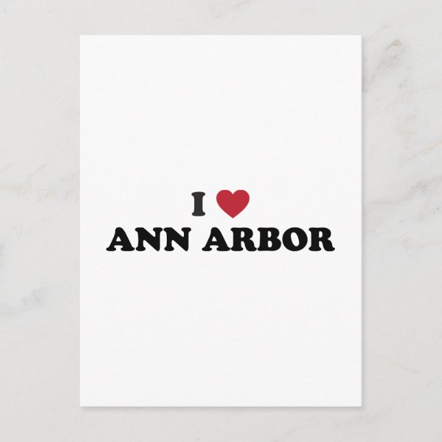 I Love Ann Arbor Michigan Postcard (Front)