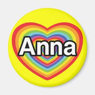 I love Anna, rainbow heart Magnet
