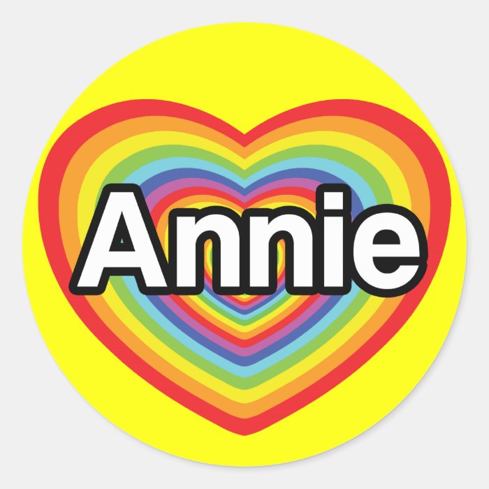 I love Annie, rainbow heart Round Stickers
