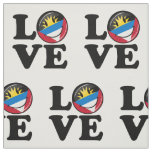 I Love Antigua and Barbuda Smiling Flag Fabric