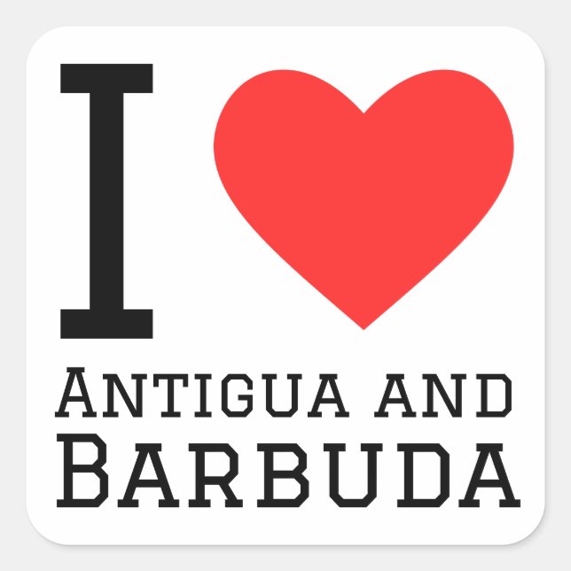I love Antigua and Barbuda  Square Sticker (Front)