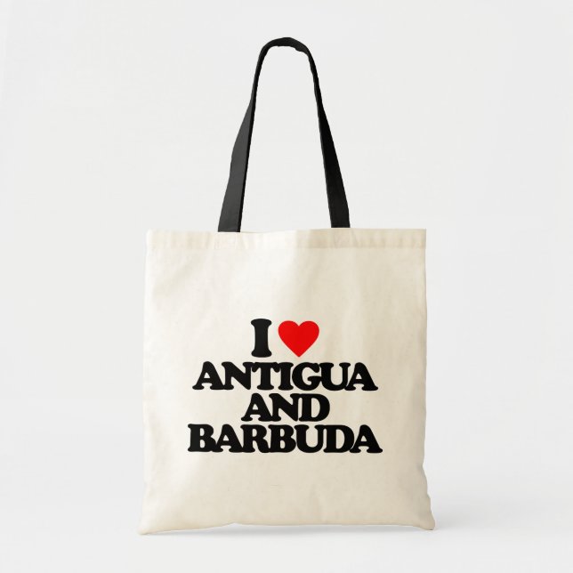 I LOVE ANTIGUA AND BARBUDA TOTE BAG (Front)