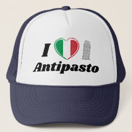 I Love Antipasto Italian Heart Flag Trucker Hat