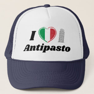 I Love Antipasto Italian Heart Flag Trucker Hat