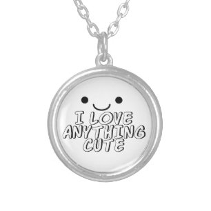 I Love Anything Cute Silver Plated Necklace