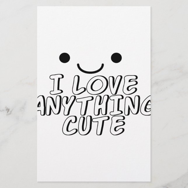 I Love Anything Cute Stationery (Front)