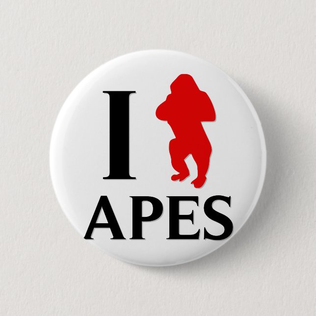I Love Apes Button (Front)