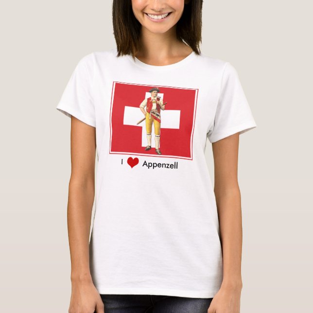 I Love Appenzell - Colorful Ethno Swiss T-Shirt (Front)