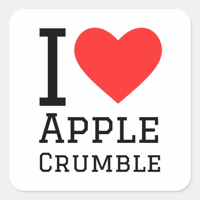I love apple crumble square sticker (Front)