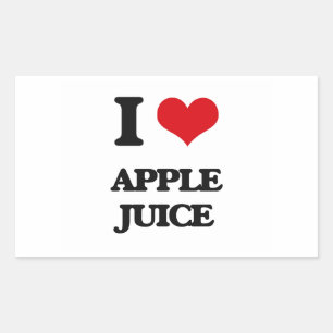 I Love Apple Juice Rectangular Sticker