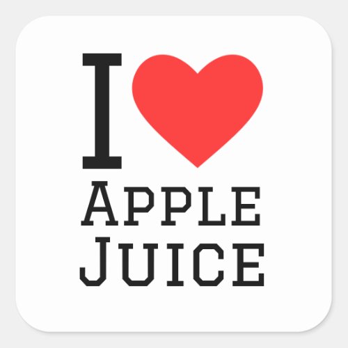 I love Apple juice Square Sticker