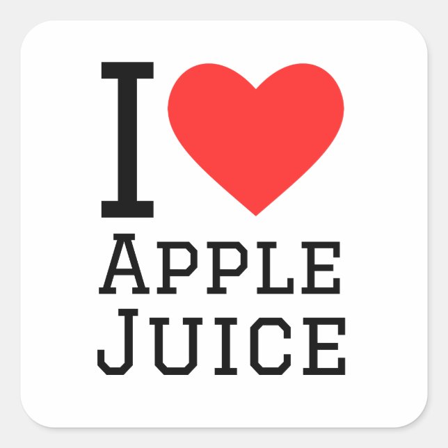 I love Apple juice Square Sticker (Front)