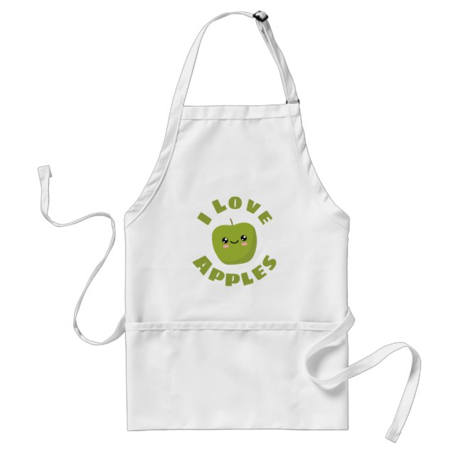I love Apples Adult Apron (Front)
