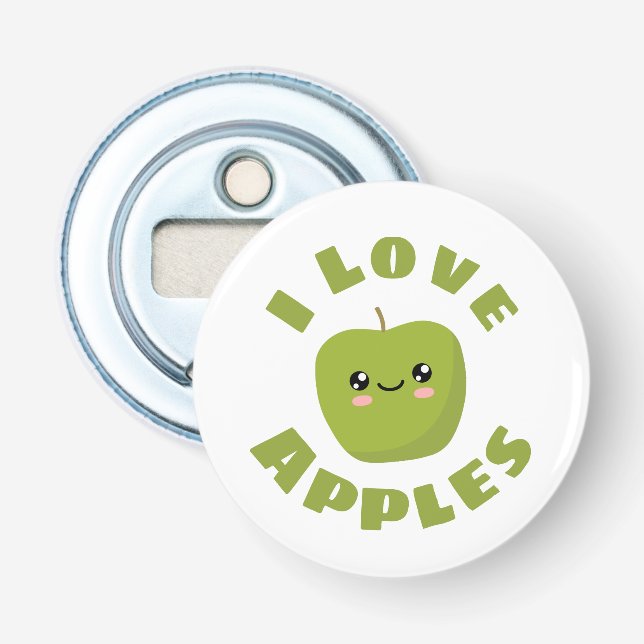 I love Apples Bottle Opener (Front)