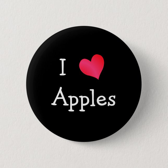 I Love Apples Button (Front)