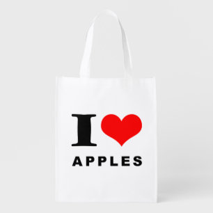 I love apples grocery bag