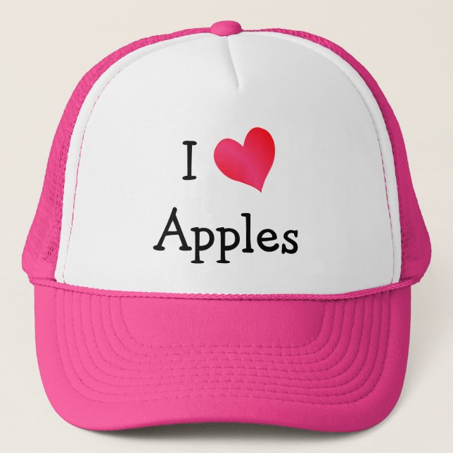 I Love Apples Trucker Hat (Front)