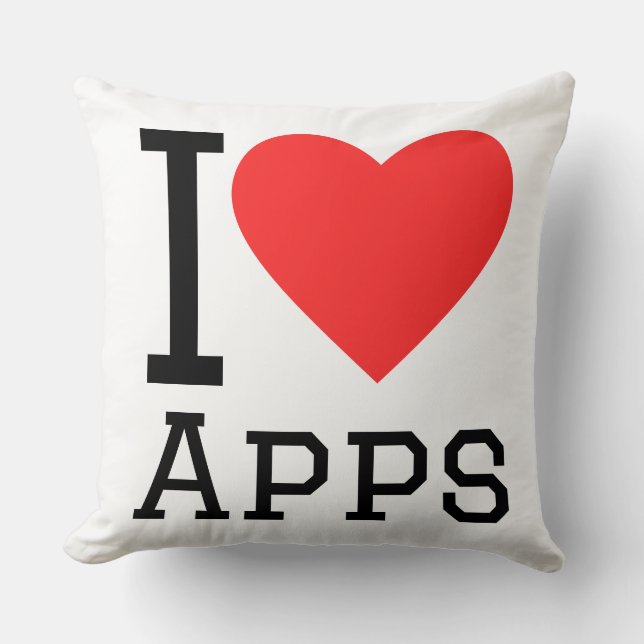 I love apps throw pillow (Front)