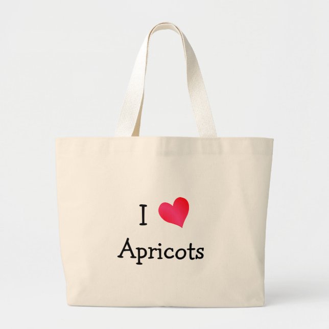 I Love Apricots Large Tote Bag (Front)