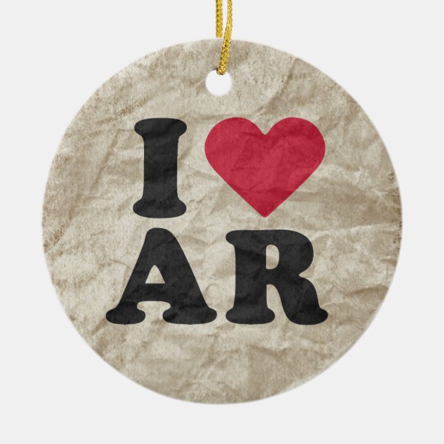 I LOVE AR CERAMIC ORNAMENT (Front)