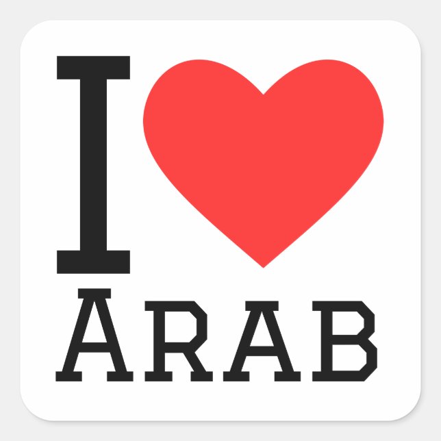 I love arab square sticker (Front)
