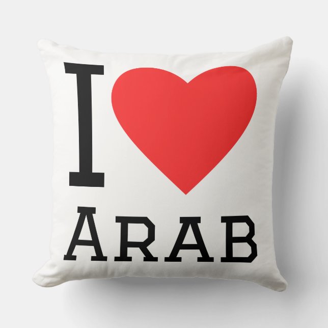 I love arab throw pillow (Front)