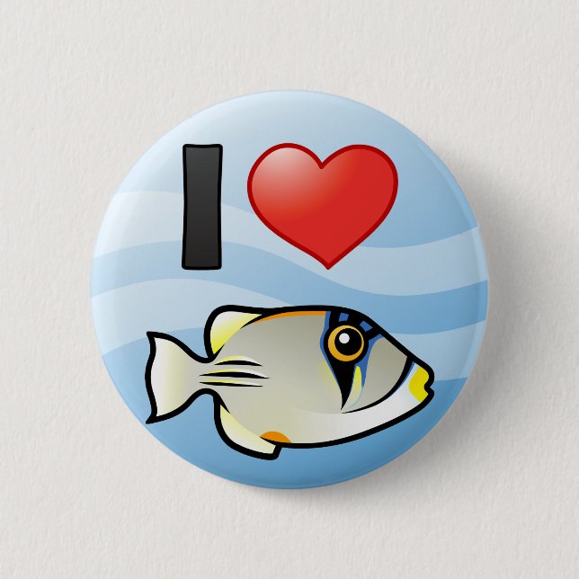 I Love Arabian Picassofish Button (Front)