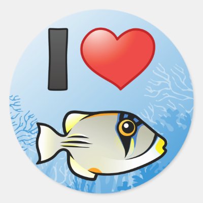 I Love Arabian Picassofish Classic Round Sticker