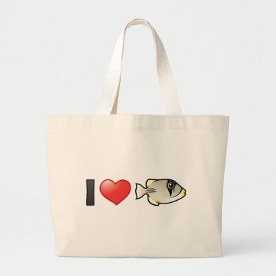 I Love Arabian Picassofish Large Tote Bag