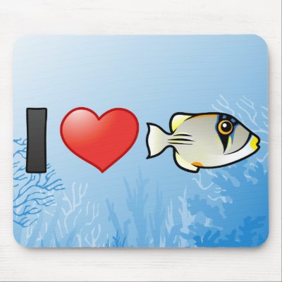 I Love Arabian Picassofish Mouse Pad