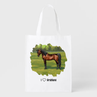 I Love Arabians Dark Bay Horse Grocery Bag