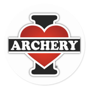 I Love Archery Classic Round Sticker