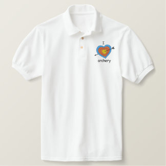 I Love Archery Embroidered Polo Shirt