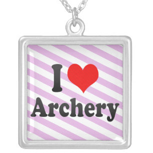 I love Archery Silver Plated Necklace